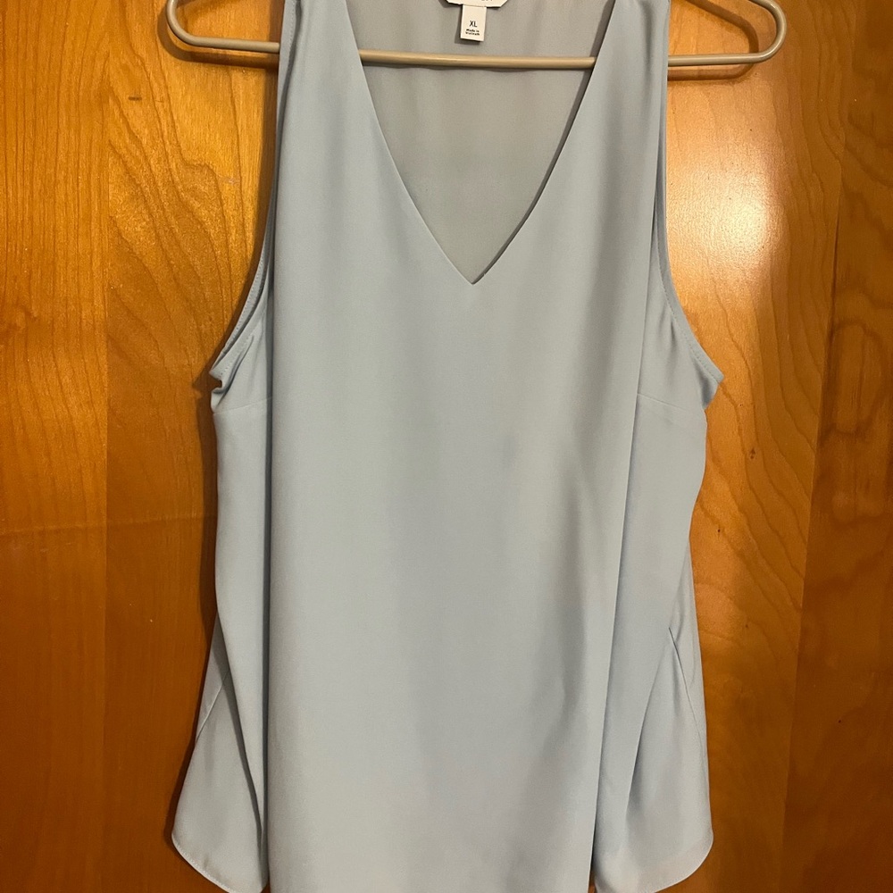 Nine West Sky Blue V-Neck Tank Top